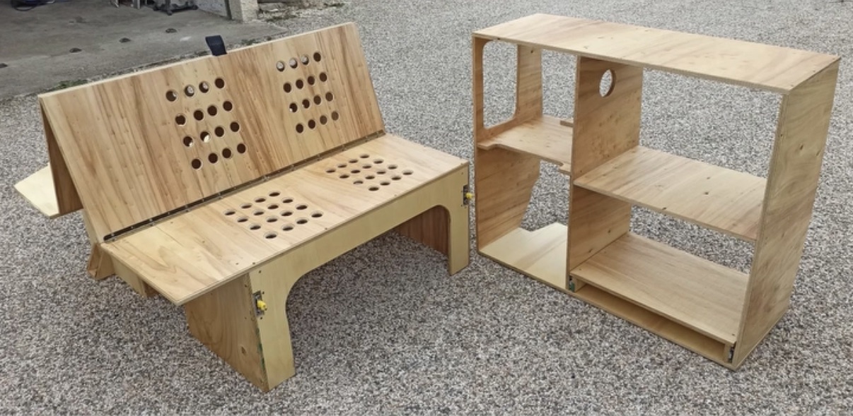 Kit modulable installé dans un van